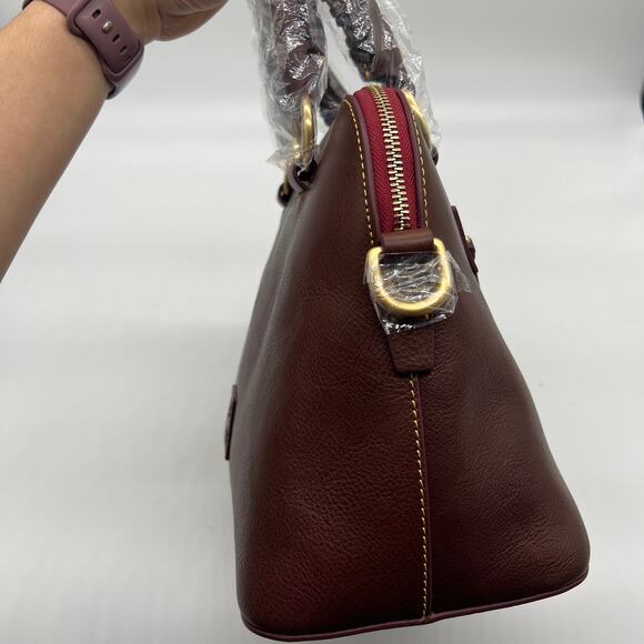 Dooney & Bourke Handbags Florentine Leather Domed Satchel Chestnut - Picture 11 of 16